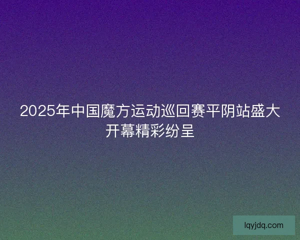 2025年中国魔方运动巡回赛平阴站盛大开幕精彩纷呈 2025年中国魔方运动巡回赛平阴站盛大开幕精彩纷呈