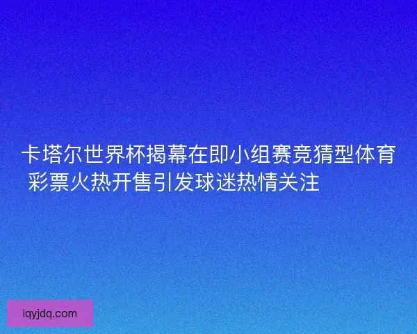 卡塔尔世界杯揭幕在即小组赛竞猜型体育彩票火热开售引发球迷热情关注 ⚽️🔥